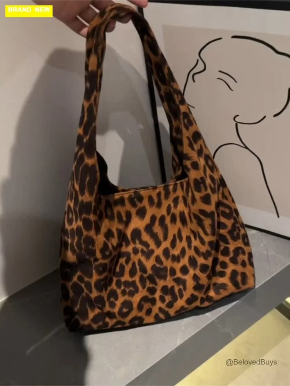 Large Faux Suede Hobo Bag with Zipper, Foldable Travel Tote, Shoulder Handbag